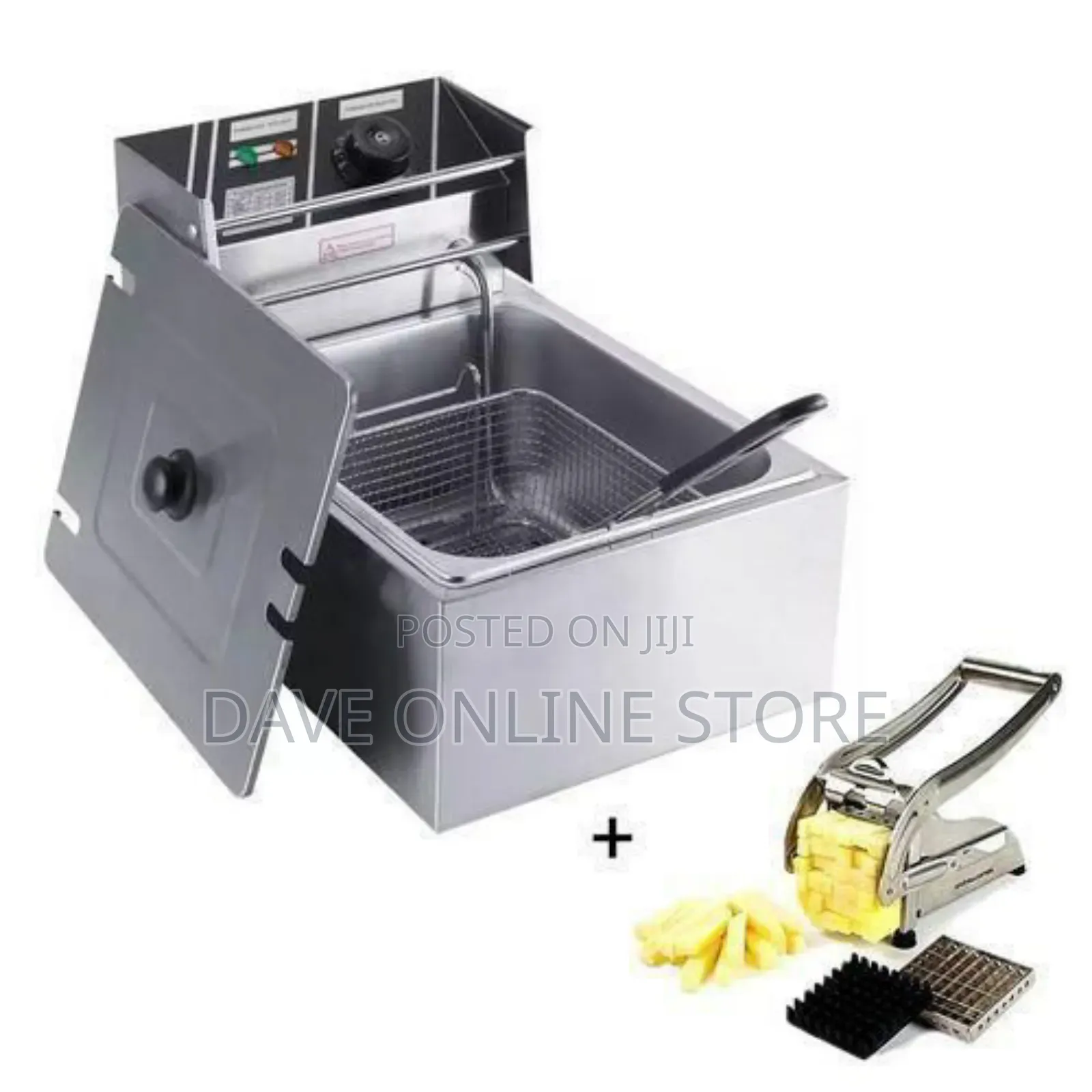 Pixel 6 LTR/ Commercial Deep Fryer + Potato Chipper - Silver