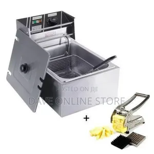 Pixel 6 LTR/ Commercial Deep Fryer + Potato Chipper - Silver