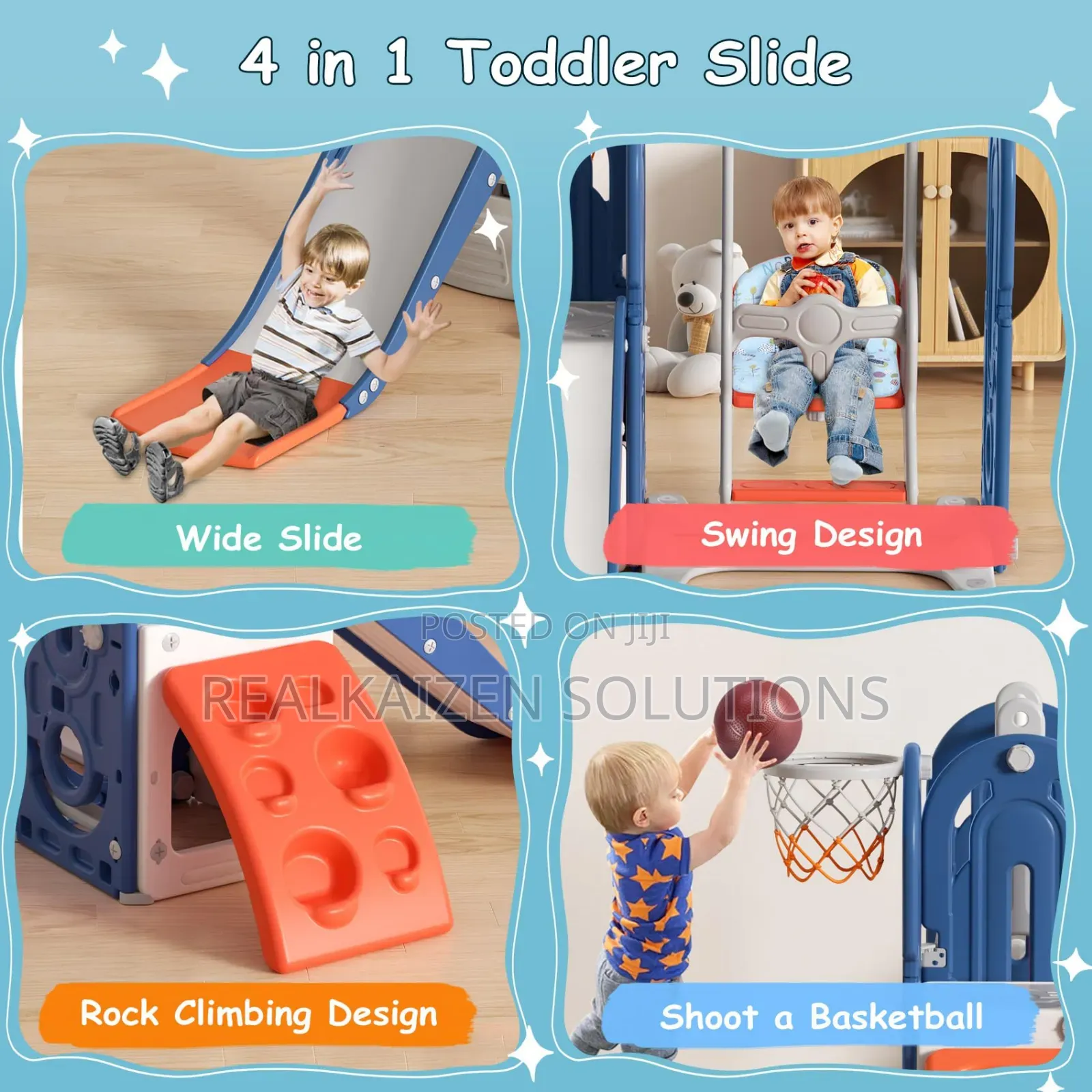 Multifunctional Children Playset With Climb| Slide and Swing