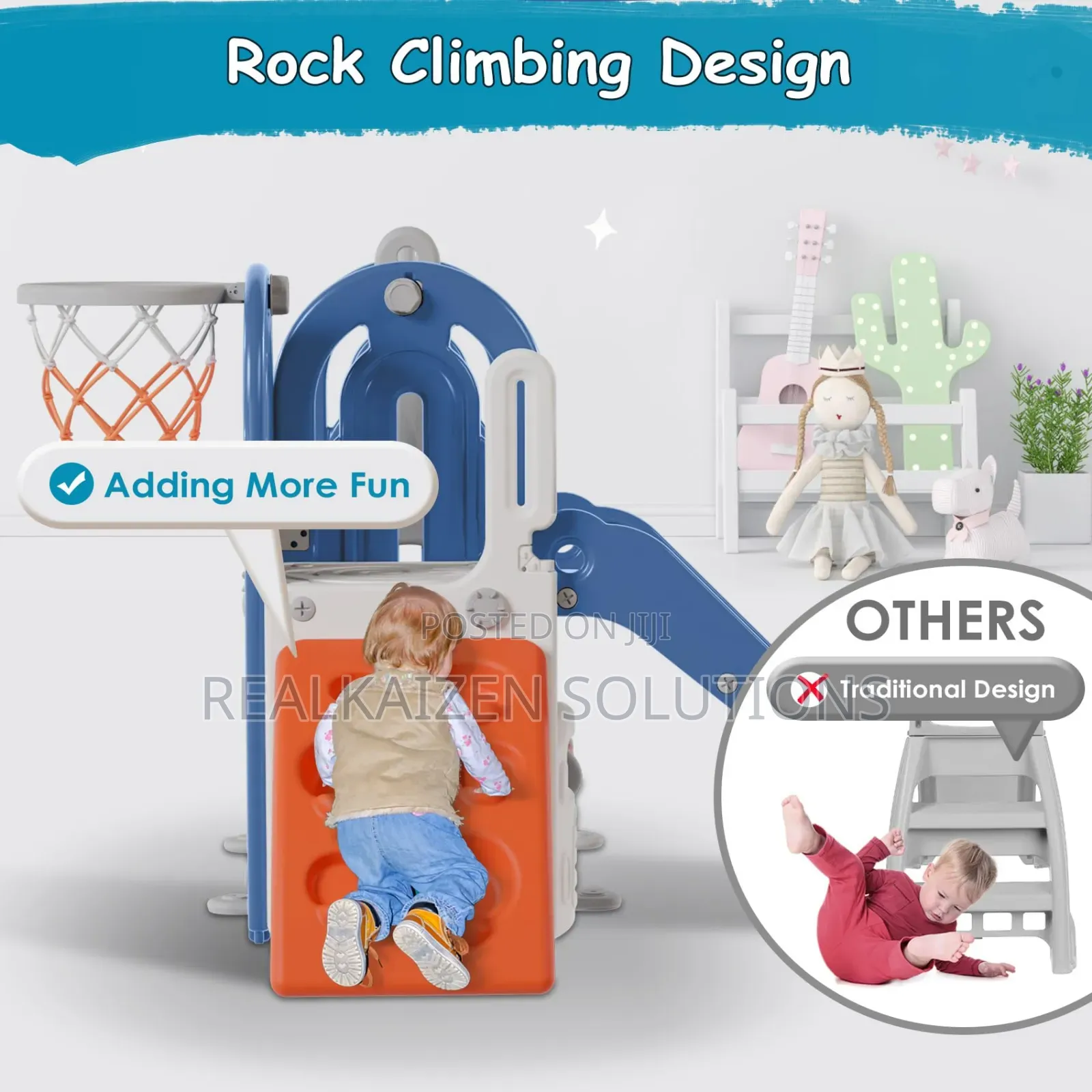 Multifunctional Children Playset With Climb| Slide and Swing