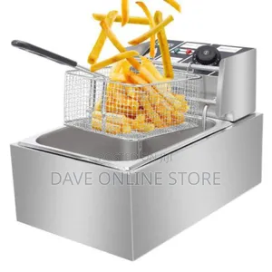 Stainless Steel Deep Fryer With Chips Chicken Basket-6l