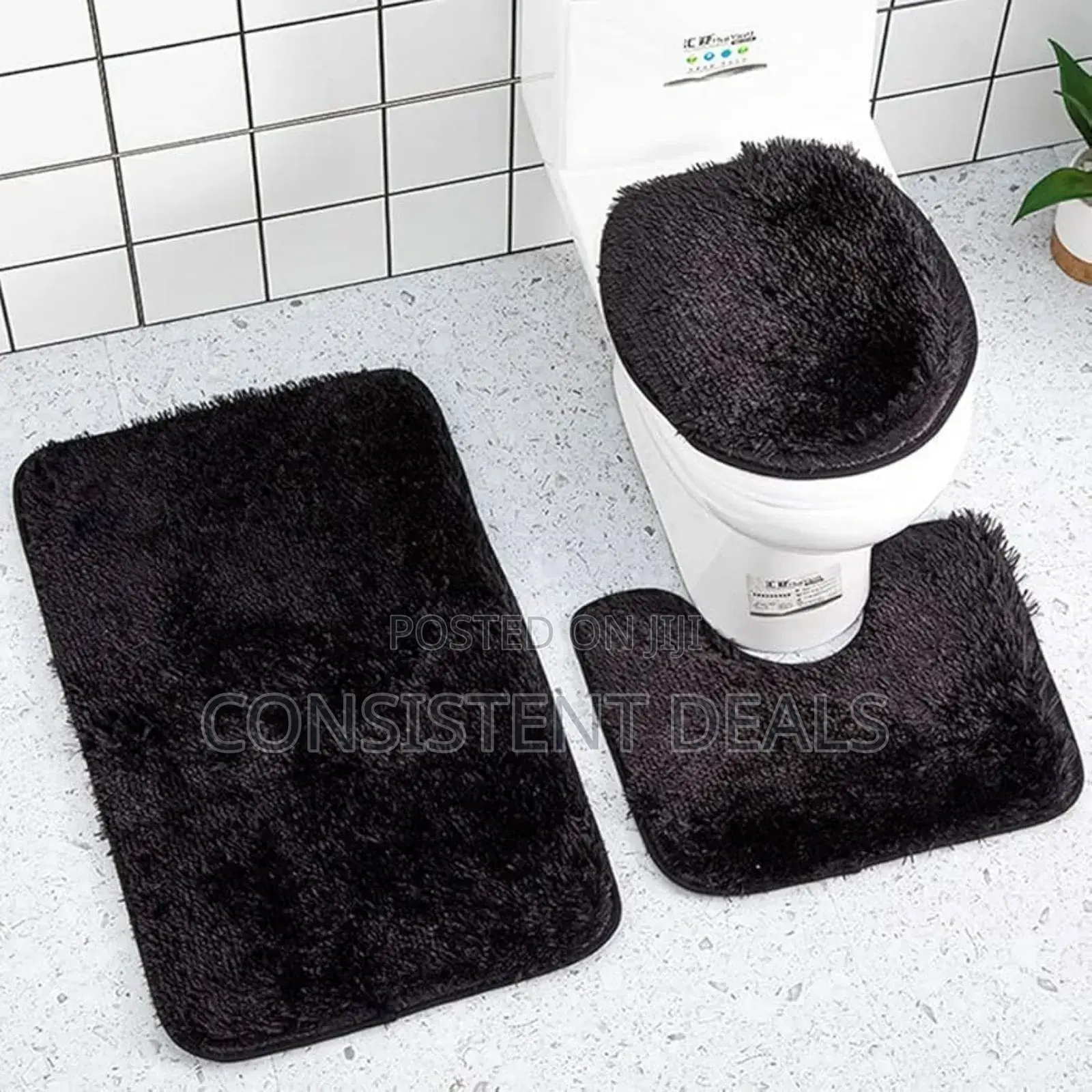 3 Pieces Bathroom Rug Set
