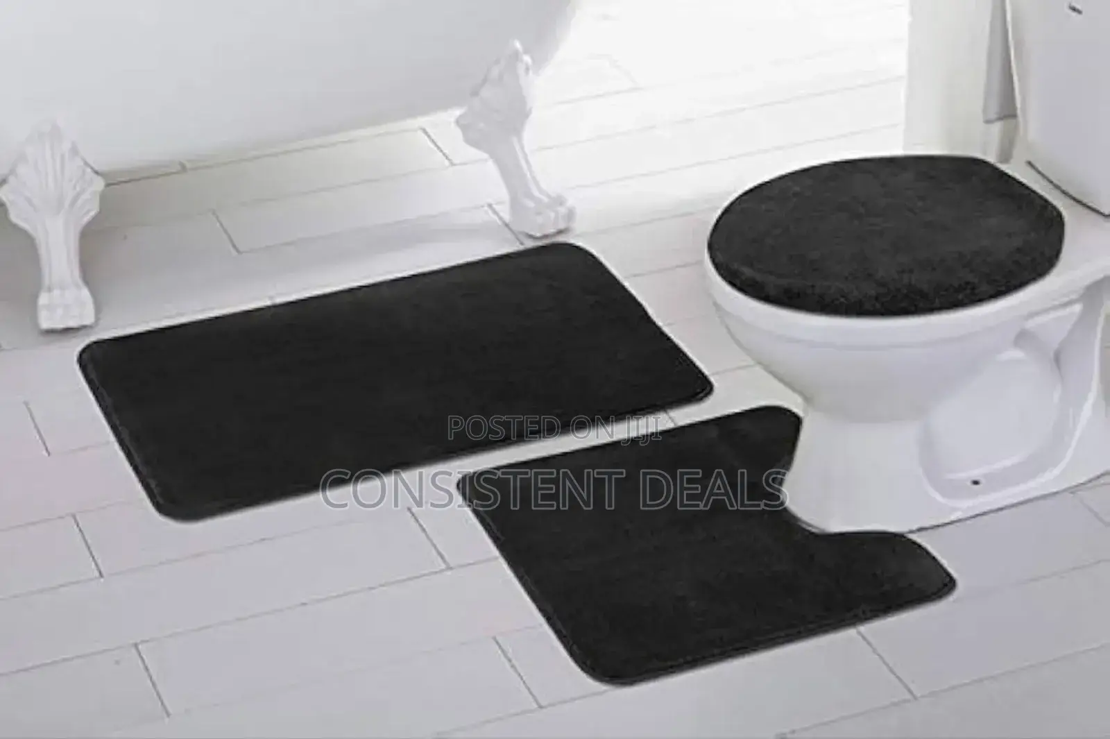 3pcs Plush Bathroom Bathroom Mat Set