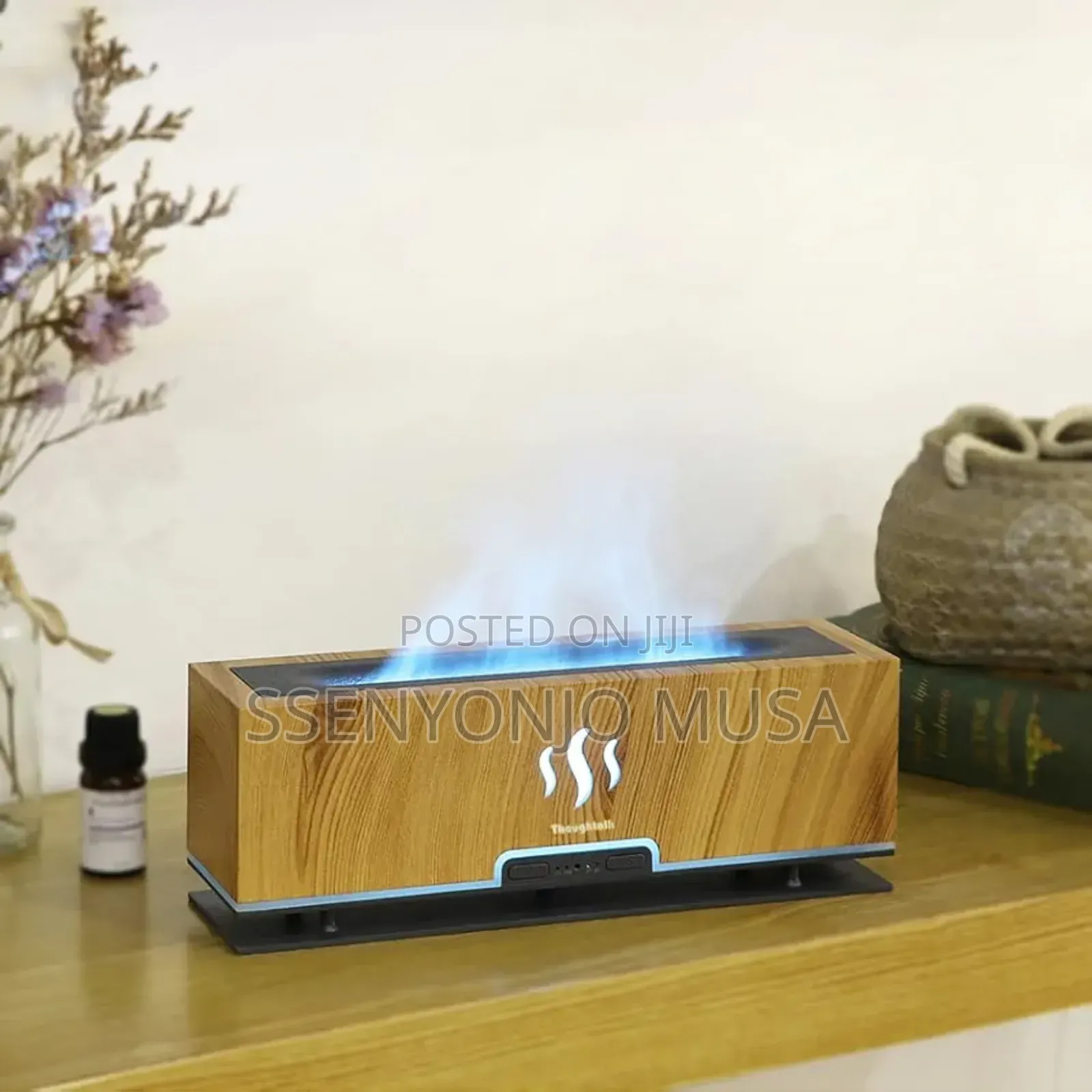 Flame Aromatherapy Diffuser | 2-Color Flame Lights, 4-Timer-