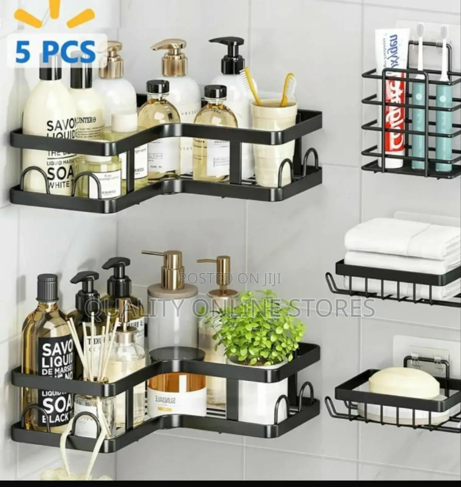 5 Pack Triangle Shower Shelves Bathroom Organizer