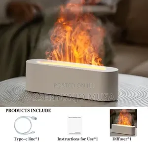 Flame Aroma Diffuser | 7-Color LED Ultrasonic Humidifier-