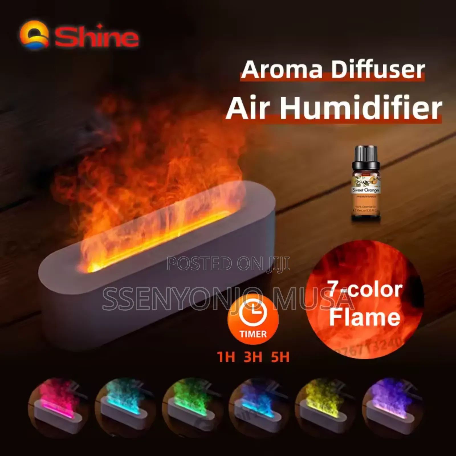 Flame Aroma Diffuser | 7-Color LED Ultrasonic Humidifier-