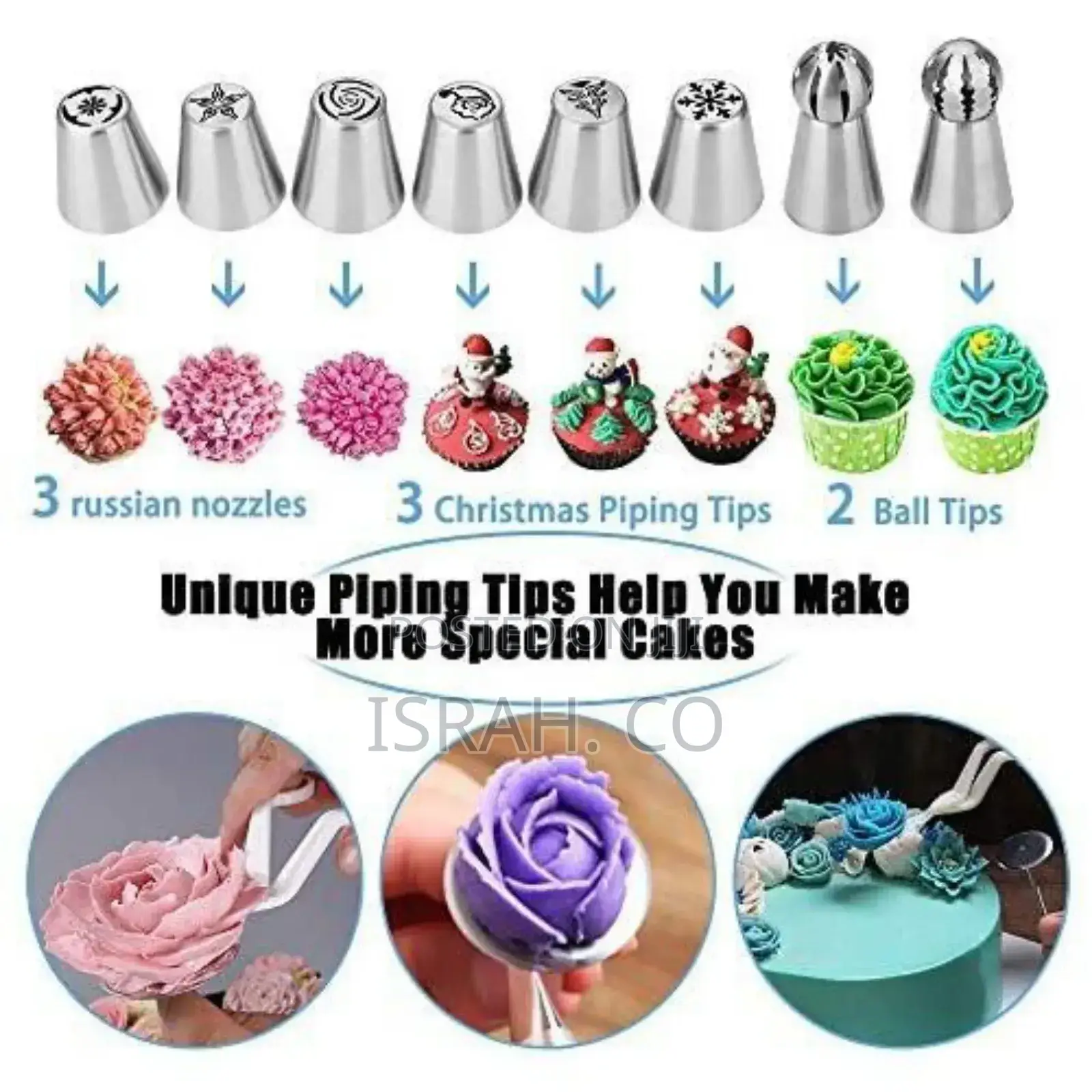 288 Pieces of Cake Baking,Decorating Kit Set, Blue.