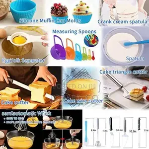 288 Pieces of Cake Baking,Decorating Kit Set, Blue.