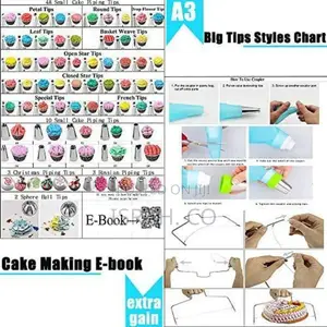 288 Pieces of Cake Baking,Decorating Kit Set, Blue.