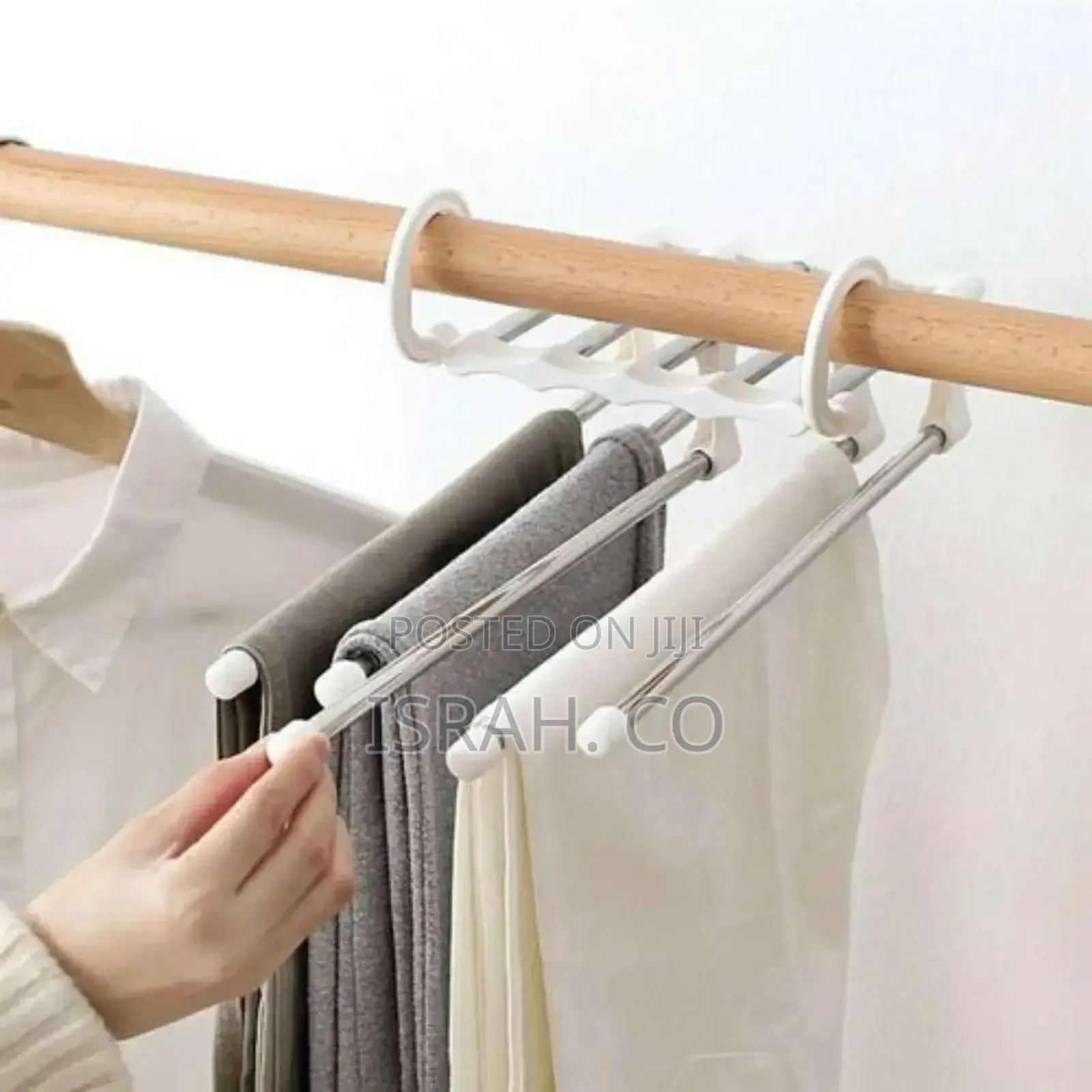 5 In1 Multi-Functional Trousers/Pants Hanger Rack-White.