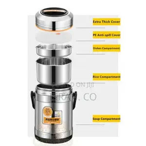 Steel Food Flask,Lunch Box 2.6 Litres Container - Silver