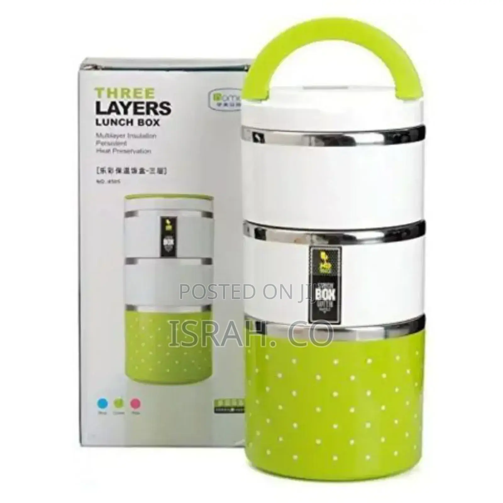 3 Layer Steel Food Insulated Lunch Box Container Tiffin-