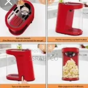 Hot Air Electric Popcorn Maker Machine - Red.