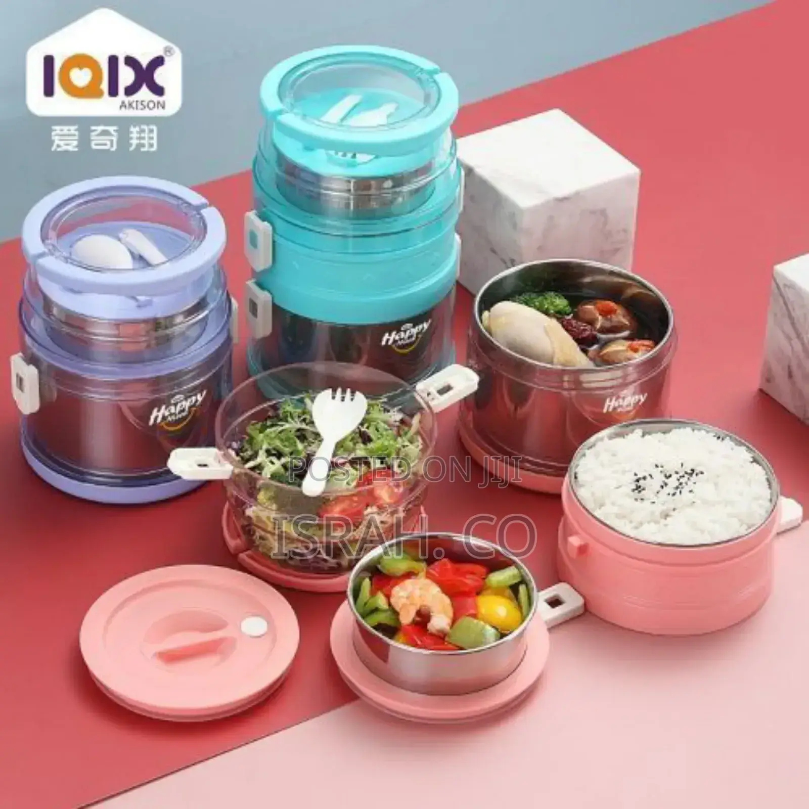 2.1L Food Lunch Box Container Flask With Spoon and Fork