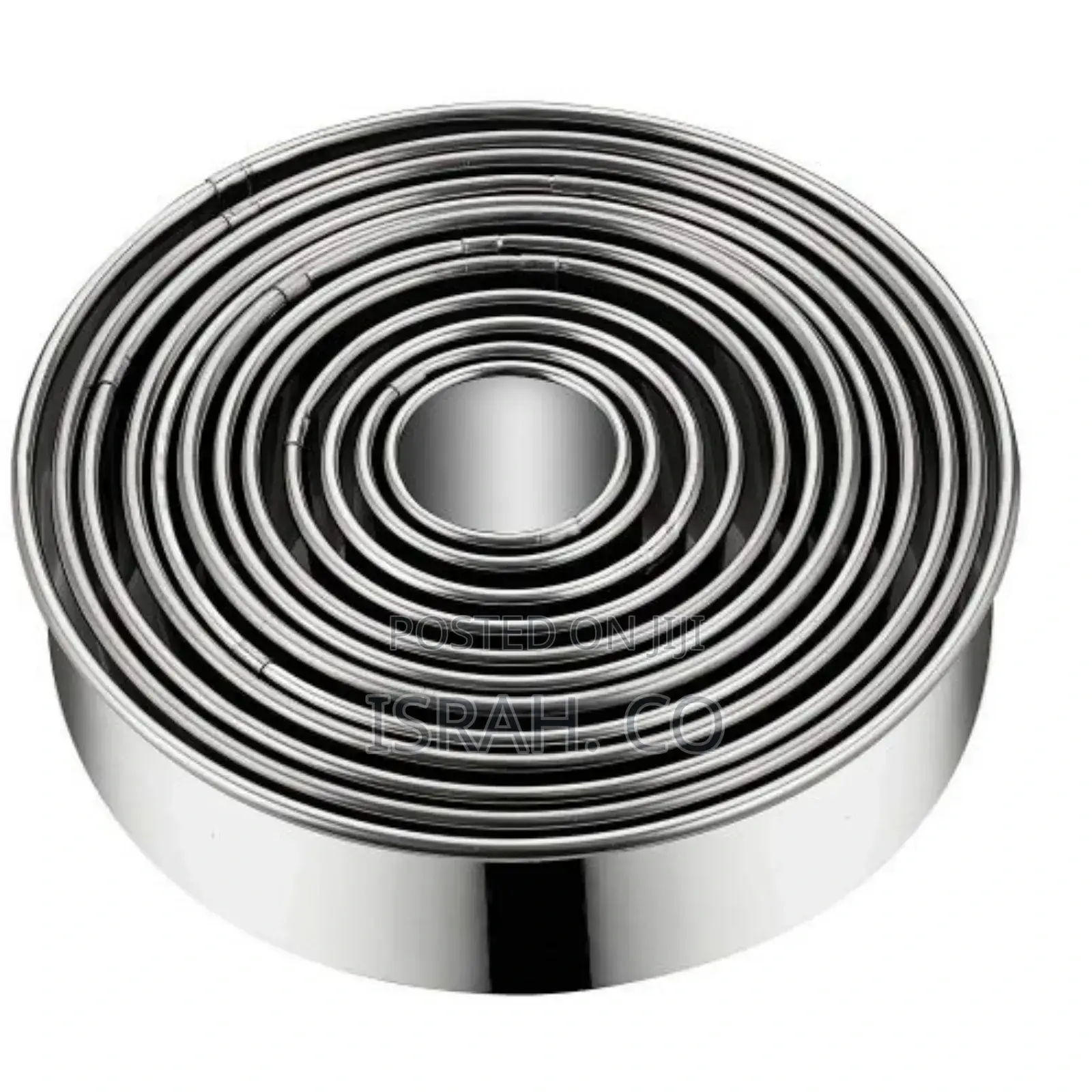 11 Pieces Metal Cookie Cutter Set, Round Stainless Steel
