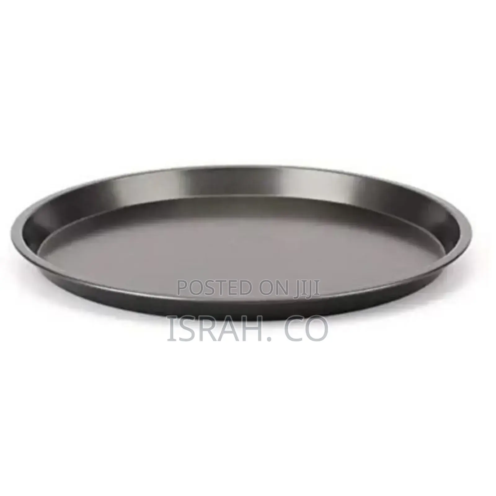Non-Stick Pizza Steel Baking Round Oven Tray Pan, 30cm-Black