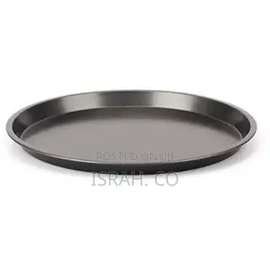 Non-Stick Pizza Steel Baking Round Oven Tray Pan, 30cm-Black