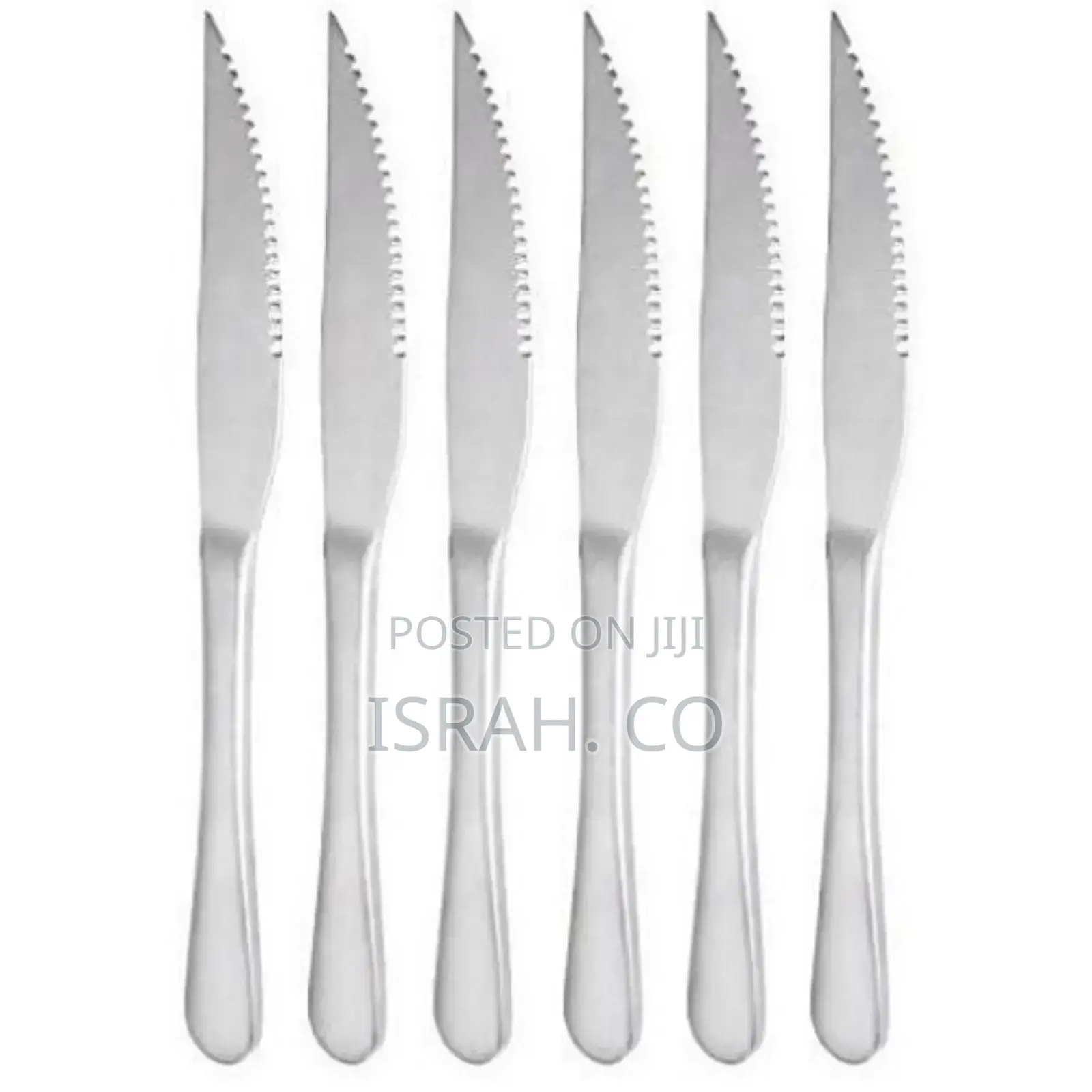6 Pieces of Table Steak Knives Cutlery Set, Silver.