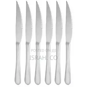 6 Pieces of Table Steak Knives Cutlery Set, Silver.
