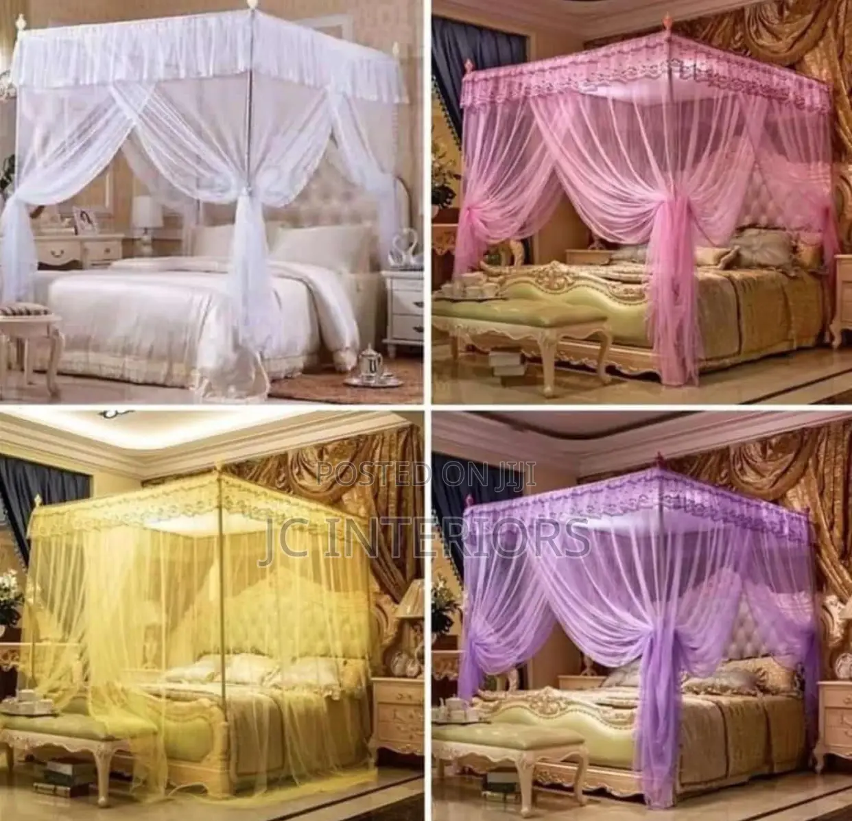 Four Stand Flat Top Mosquito Net