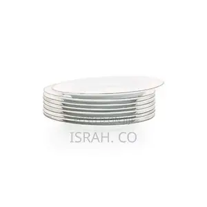 6 Pieces of Black Line Side Plates, White.