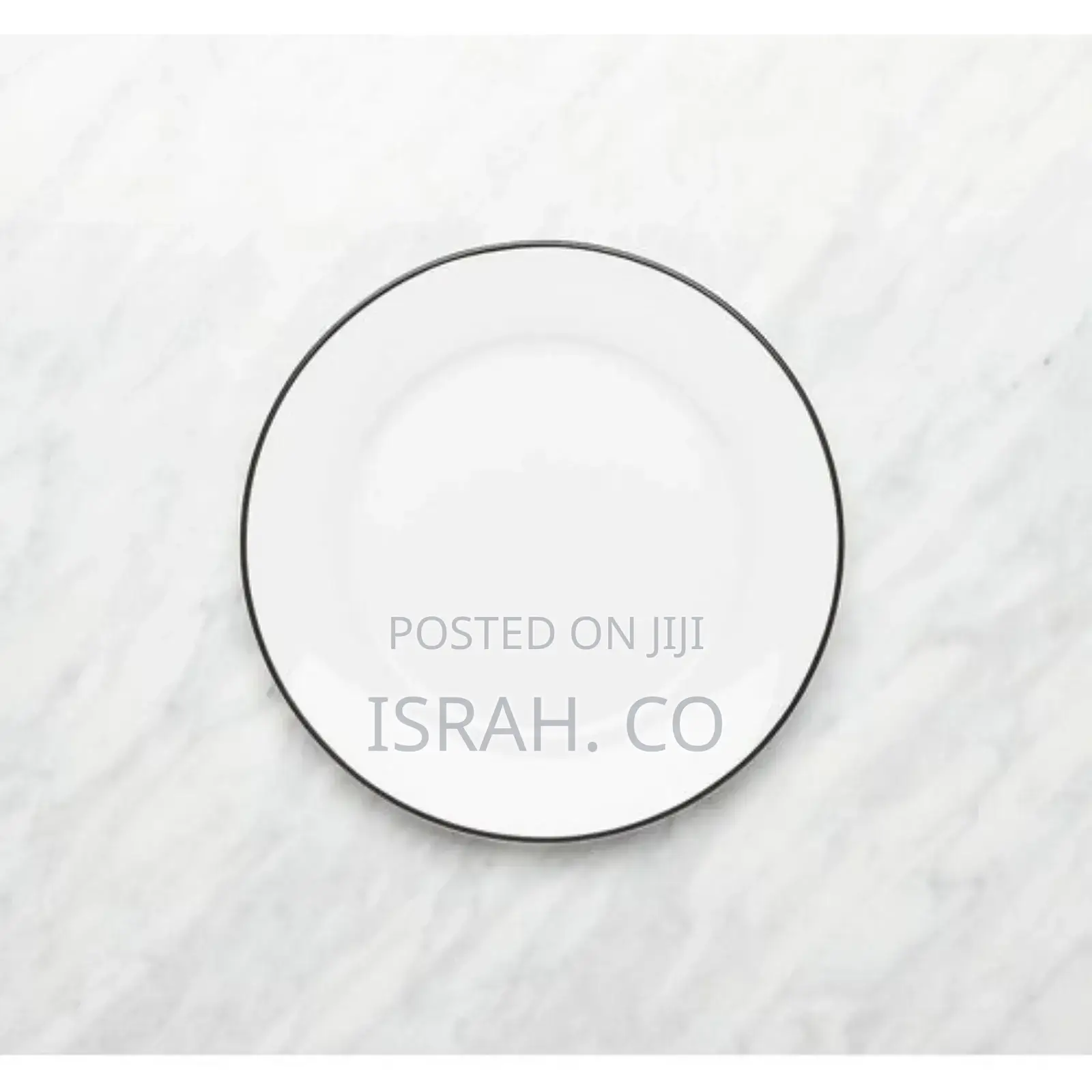 6 Pieces of Black Line Side Plates, White.