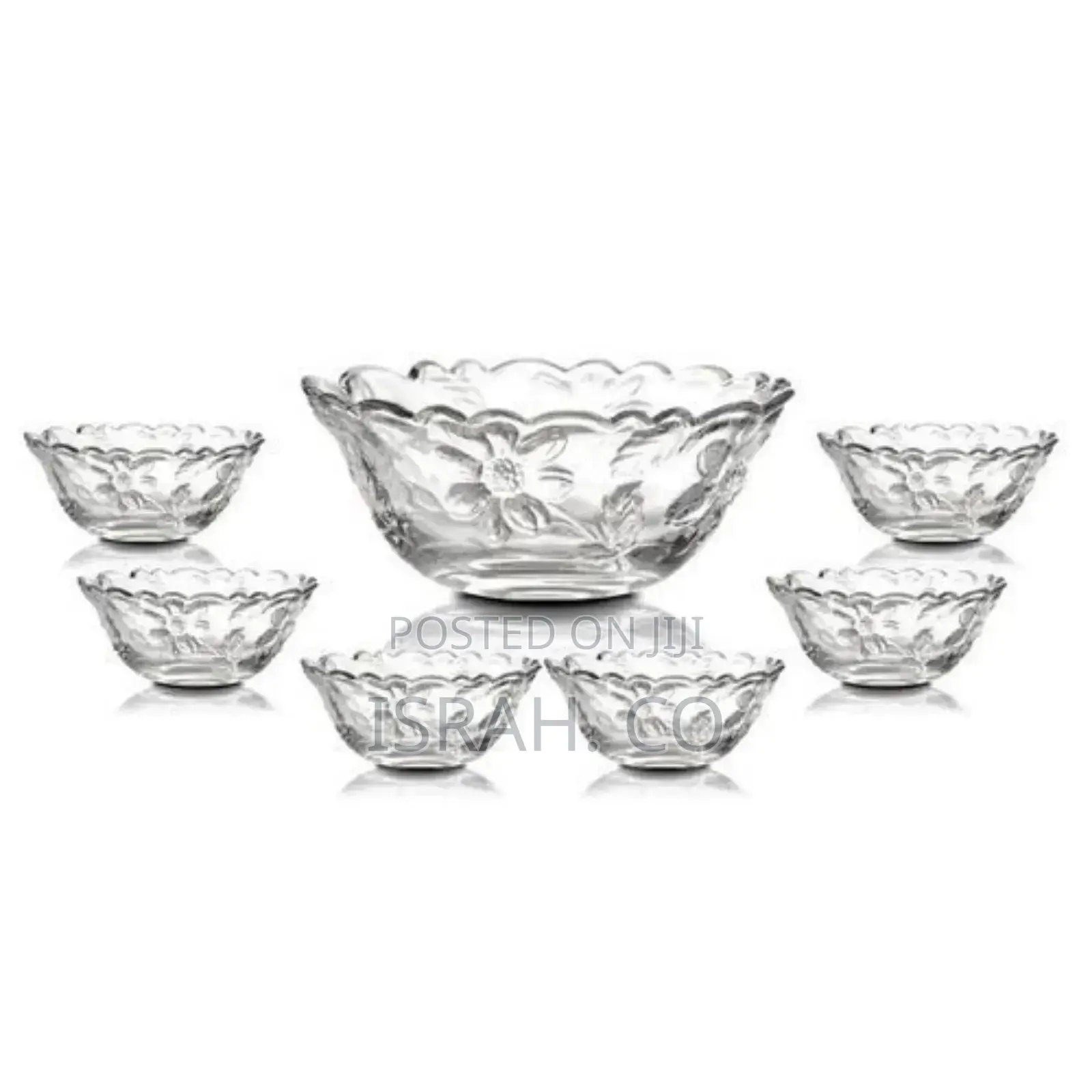 7 Piece Fruit Salad Serving Dishes/Bowls Set-Colourless