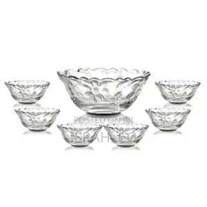 7 Piece Fruit Salad Serving Dishes/Bowls Set-Colourless