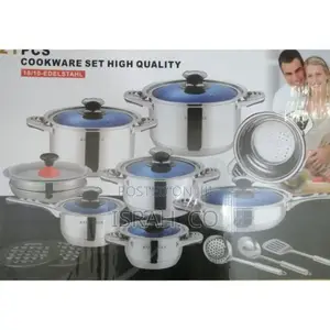 21 Pieces of Heavy Stainless Steel Saucepans