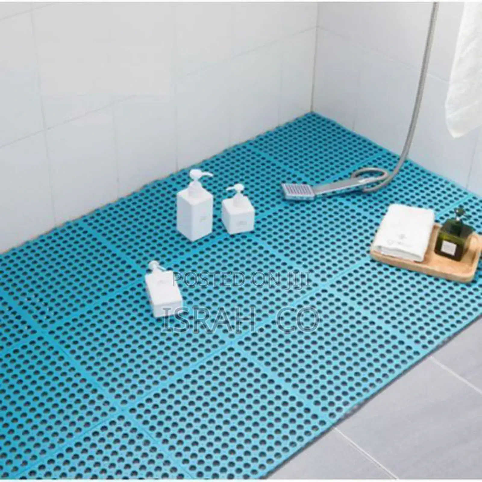 4pcs Interlocking Non Slip Bathroom Floor Tiles Rubber Mat