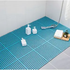 4pcs Interlocking Non Slip Bathroom Floor Tiles Rubber Mat