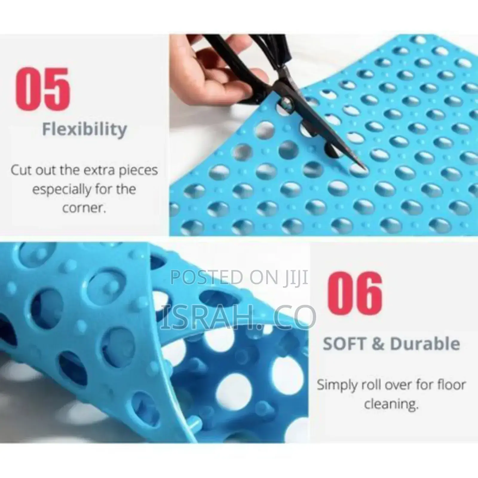 4pcs Interlocking Non Slip Bathroom Floor Tiles Rubber Mat