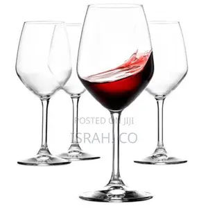 Glass 4 Pieces of Wine Glasses-Colorless