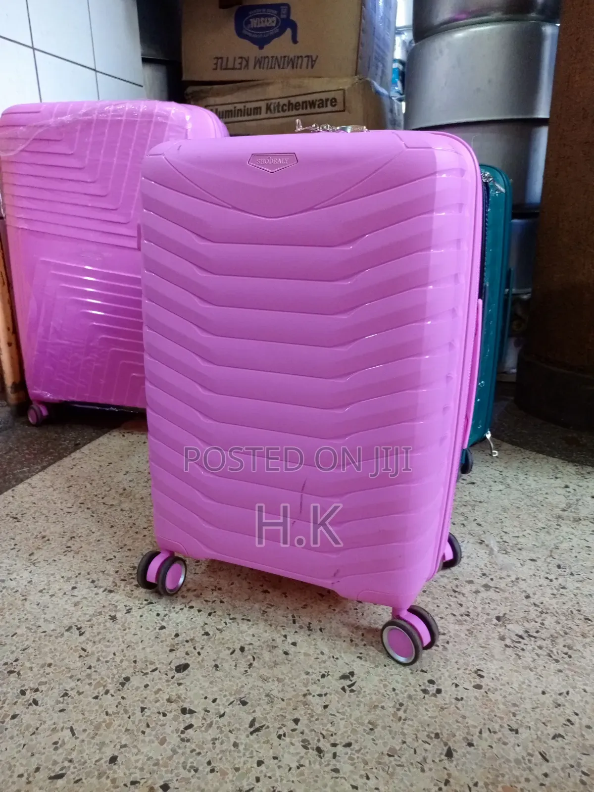 Teal Hard-Shell Suitcase (Four Wheels Retractable Handle).