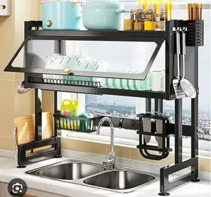 85cm Over the Sink Rack Black