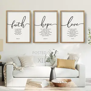 3 Piece | Faith Hope Love | Bible Verses | Wall Art Portrait