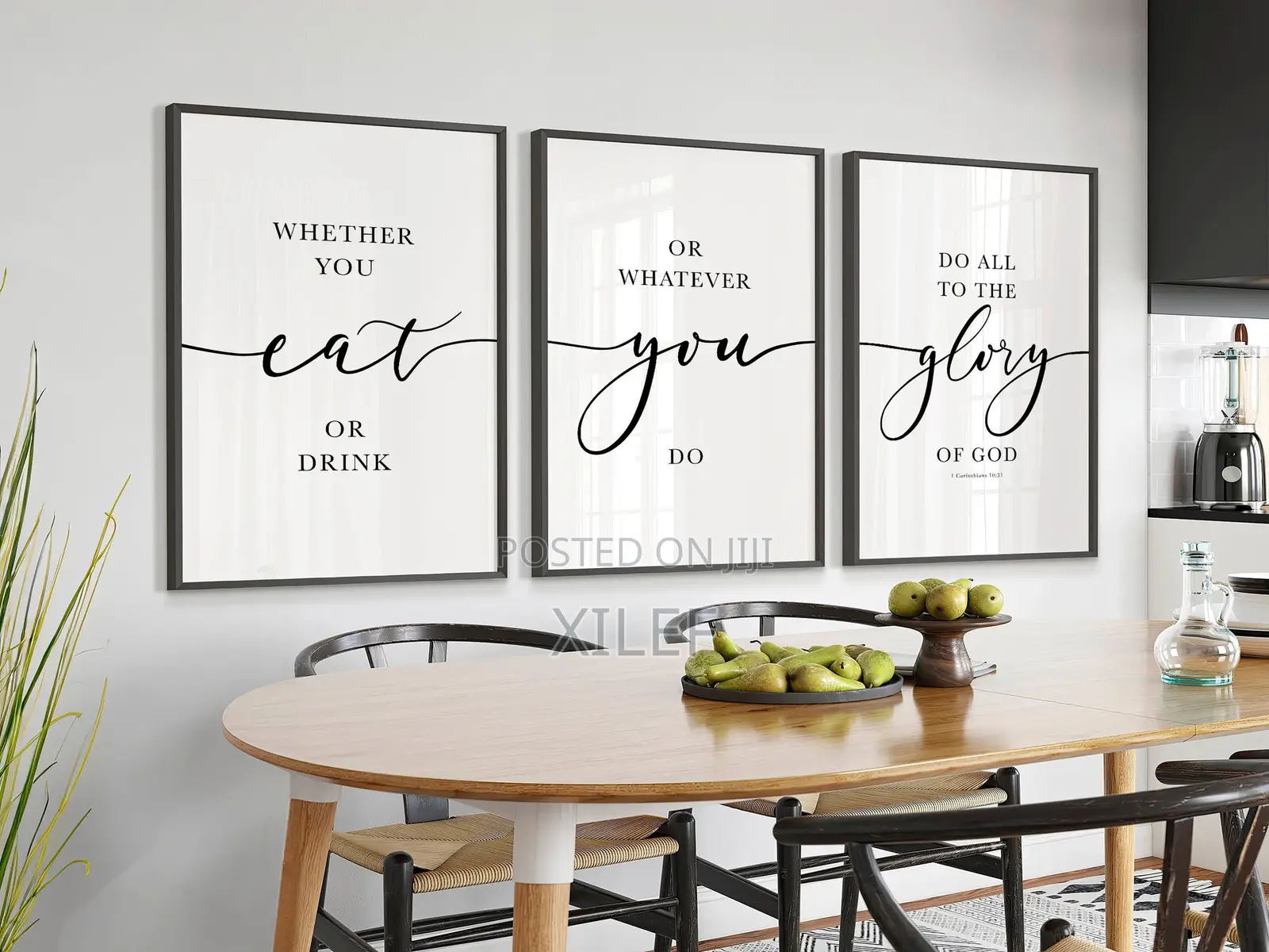 3 Piece | Dining Room Bible Verses | Wall Art Portrait