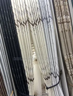 Zigzag Curtain in Black, Grey and Brown