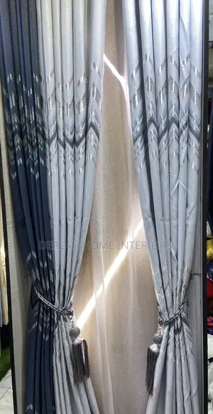 Dark Grey Zigzag Curtain Per Ready Meter