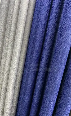 Navyblue and Cream Curtain Fabric Per Ready Meter