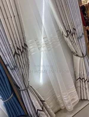 Zigzag Brown Curtains Per Ready Meter