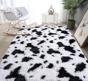 Black and White Fluffy Carpet
