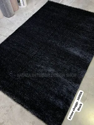 Black Shaggy Centre Carpet
