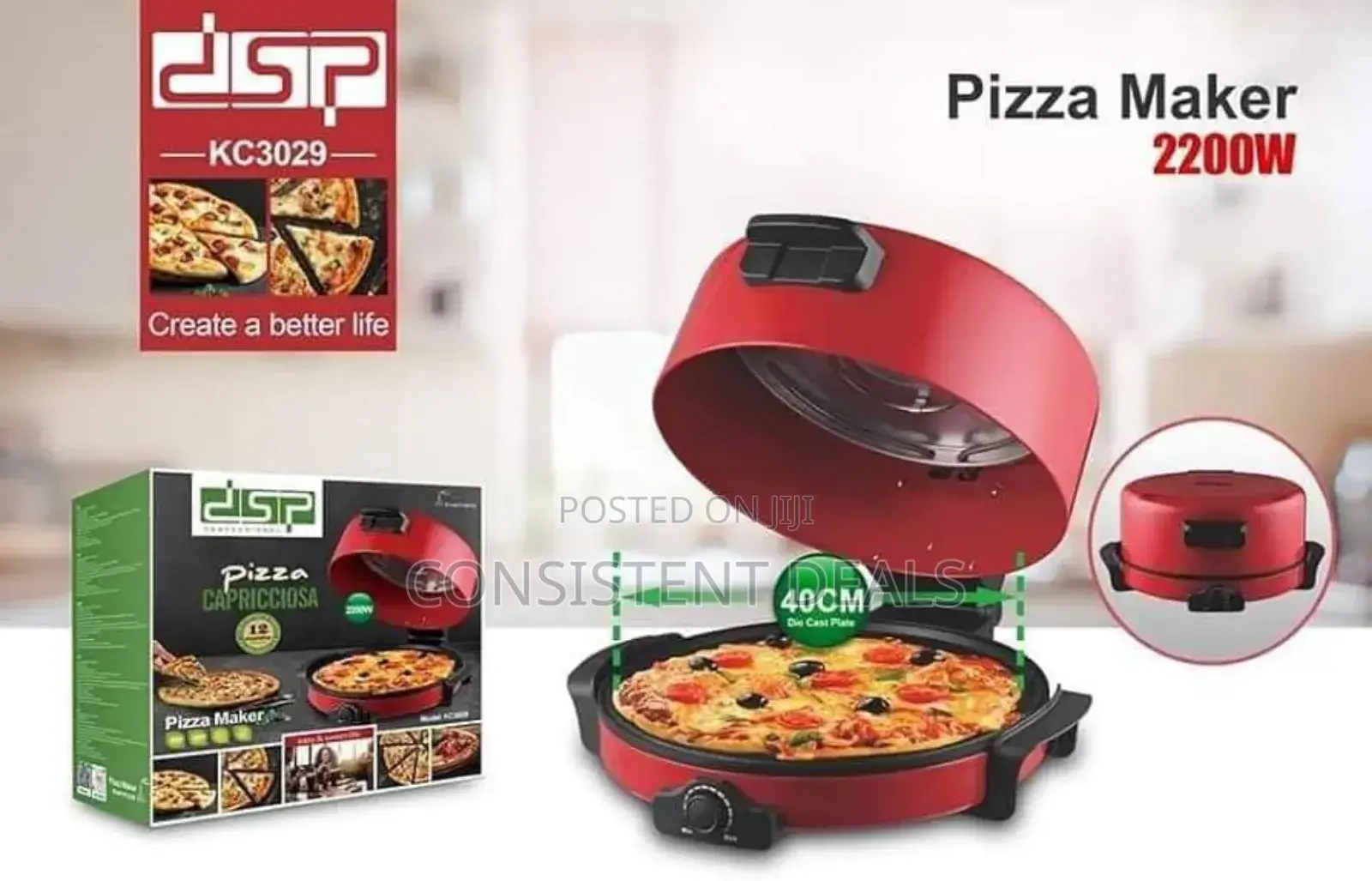 DSP Pizza Maker Kitchen Appliance 2200w