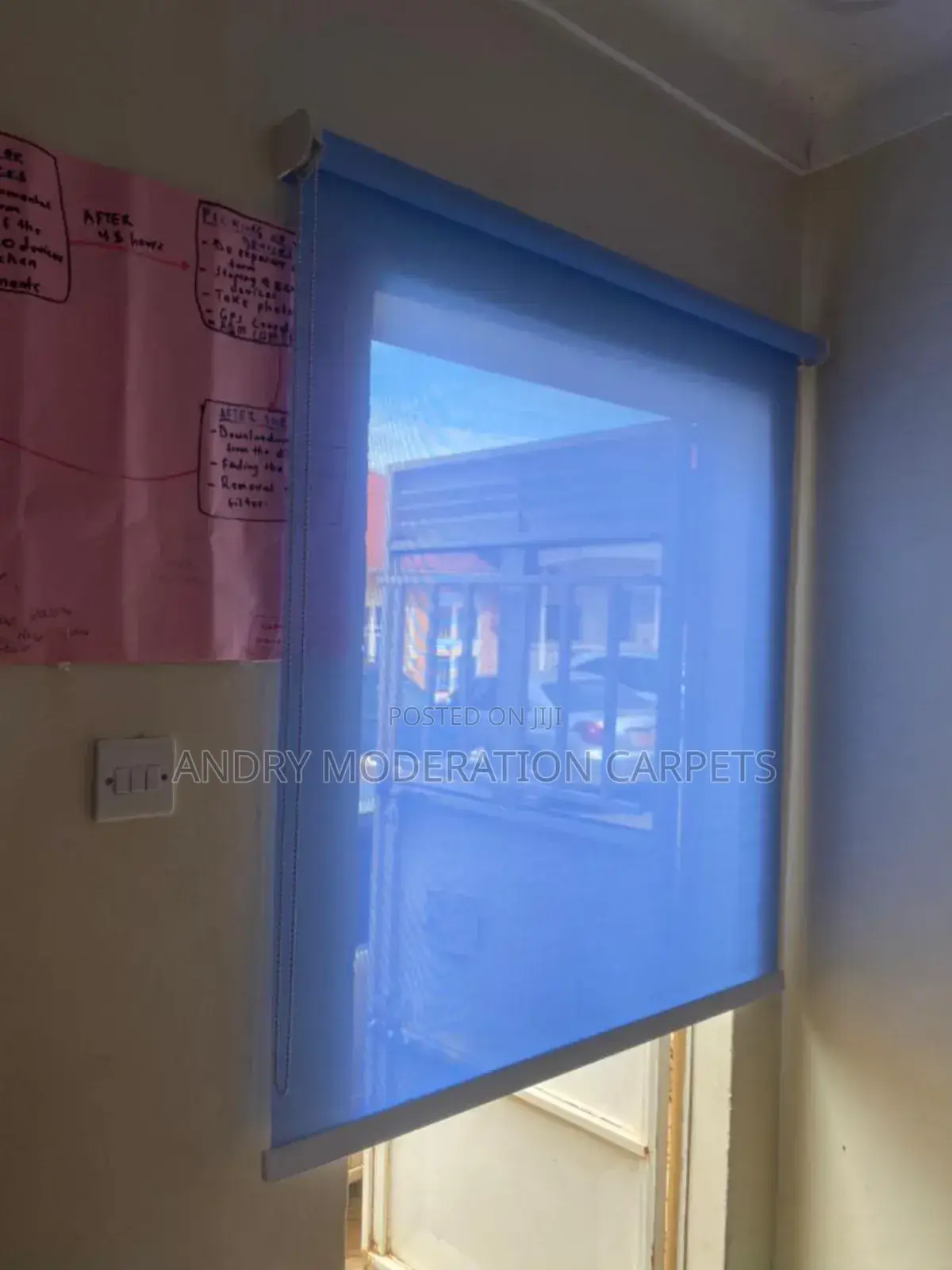 Light Blue Rollers Blind Curtains