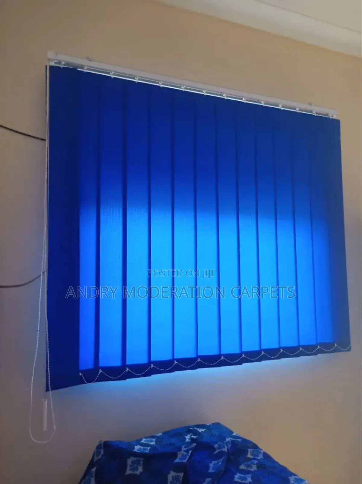 Dark Blue Office Blind Curtains
