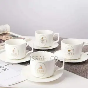 Restaurants and Office 6 Piece Tea Coffee Cups and 6 Saucers