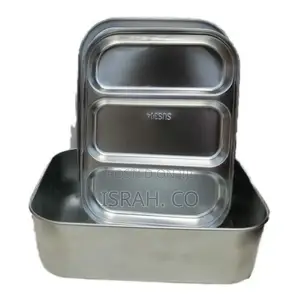 Stainless Steel Rectangle Lunch Box With Buckle Leak-Prof