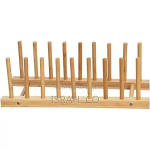 Multi-Purpose Bamboo Plate Holder and Pot Lid Organizer